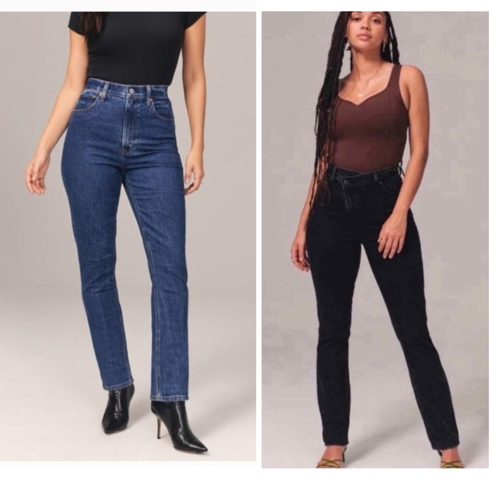 BUNDLE Abercrombie & Fitch Curve Love Slim Straight Ultra High Rise Jeans Size 8